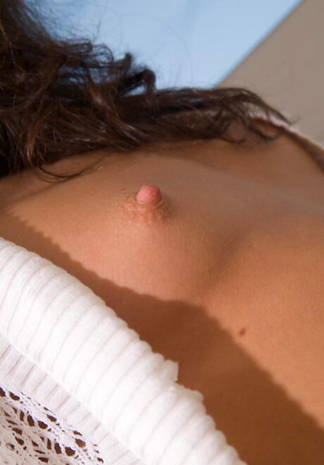 Luscious dark-haired young Sveta K revealing tiny tits and spreading her legs 