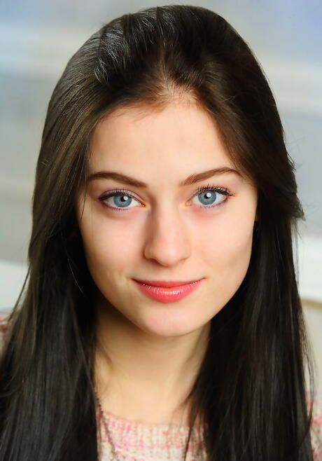 Hot dark hair young Rebecca G in underwear bares her ass and bald pussy 